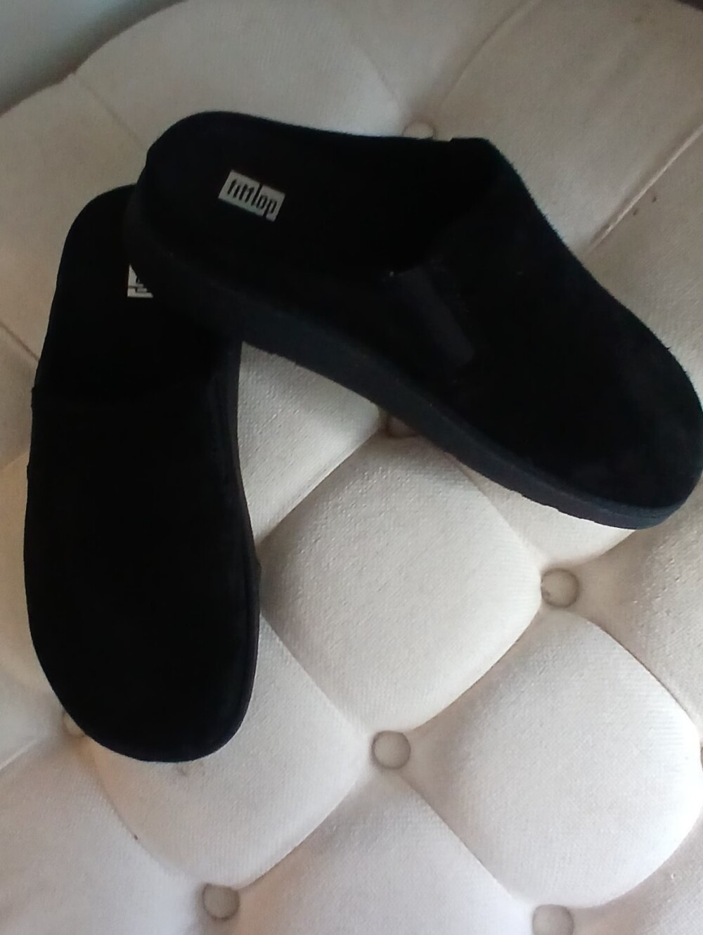 Women's Fitflop Suede Mules Clogs Black Size 8.  New